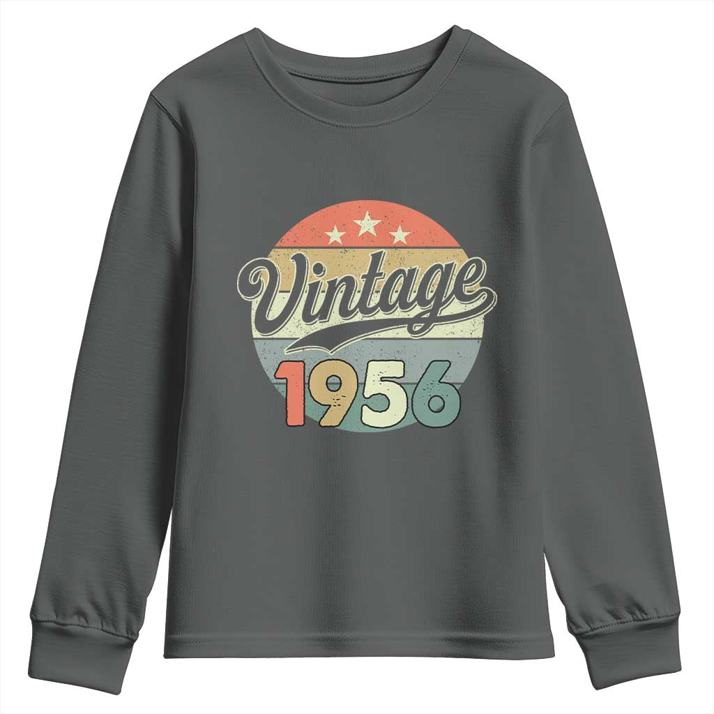 Vintage 1956 Youth Sweatshirt 70 Year Old 70th Birthday Gifts TS10 Dark Heather Print Your Wear