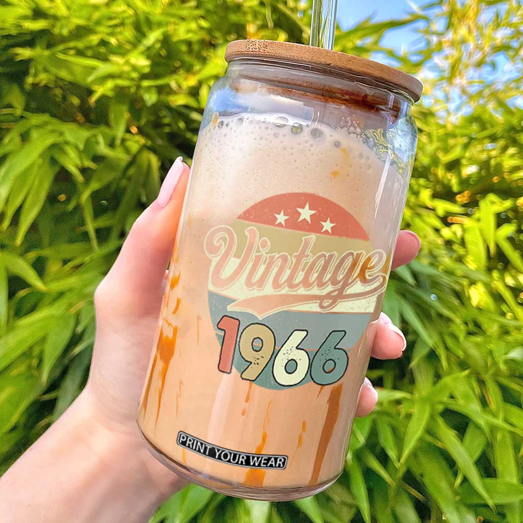 Vintage 1966 Glass Can 60 Year Old 60th Birthday Gifts TS10 Black Print Your Wear