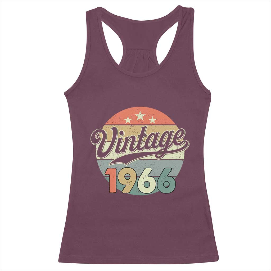 Vintage 1966 Racerback Tank Top 60 Year Old 60th Birthday Gifts TS10 Maroon Print Your Wear