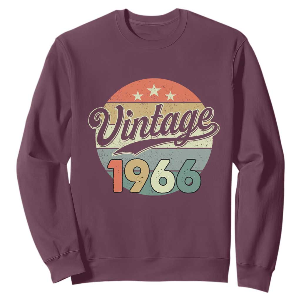 Vintage 1966 Sweatshirt 60 Year Old 60th Birthday Gifts TS10 Maroon Print Your Wear