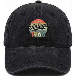 Vintage 1966 Washed Cotton Baseball Cap 60 Year Old 60th Birthday Gifts TS10 Washed Cap Universal Fit Black Print Your Wear