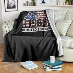 60th Birthday Throw Blanket Vintage 1966 60 Year Old Birthday American Flag TS10 Print Your Wear