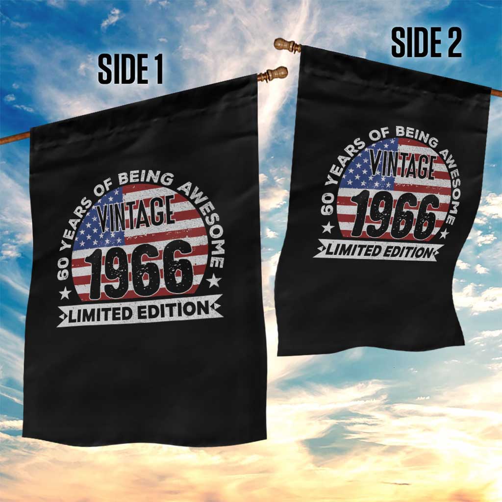 60th Birthday Garden Flag Vintage 1966 60 Year Old Birthday American Flag TS10 Print Your Wear