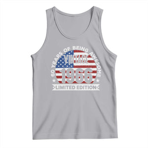 60th Birthday Tank Top Vintage 1966 60 Year Old Birthday American Flag TS10 Athletic Heather Print Your Wear