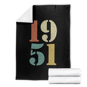 75th Birthday Throw Blanket Classic Retro 1951 70 Year Old Gifts TS10 Black Print Your Wear