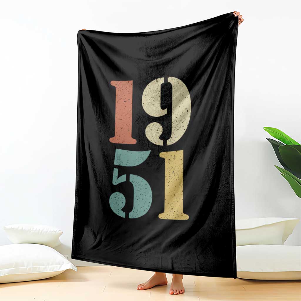 75th Birthday Throw Blanket Classic Retro 1951 70 Year Old Gifts TS10 Print Your Wear