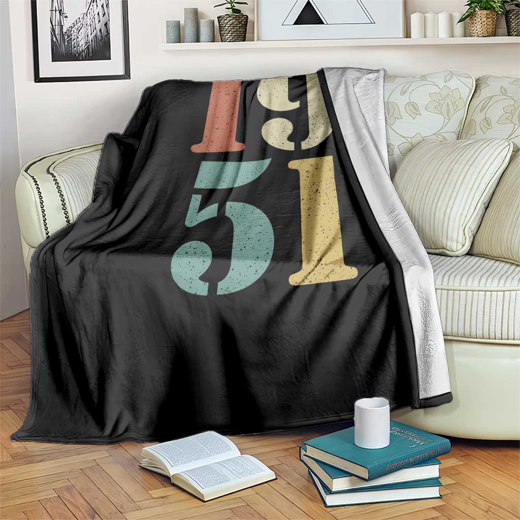 75th Birthday Throw Blanket Classic Retro 1951 70 Year Old Gifts TS10 Print Your Wear