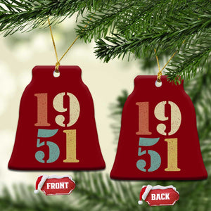 75th Birthday Ceramic Ornament Classic Retro 1951 70 Year Old Gifts TS10 Print Your Wear