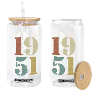 75th Birthday Glass Can Classic Retro 1951 70 Year Old Gifts TS10 Print Your Wear