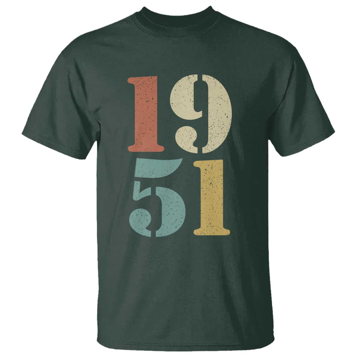 75th Birthday T Shirt Classic Retro 1951 70 Year Old Gifts TS10 Dark Forest Green Print Your Wear