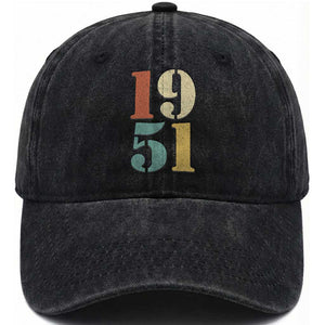 75th Birthday Washed Cotton Baseball Cap Classic Retro 1951 70 Year Old Gifts TS10 Print Your Wear