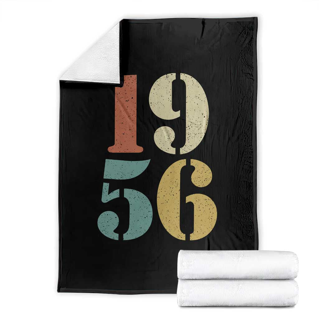 70th Birthday Throw Blanket Classic Retro 1956 70 Year Old Gifts TS10 Black Print Your Wear