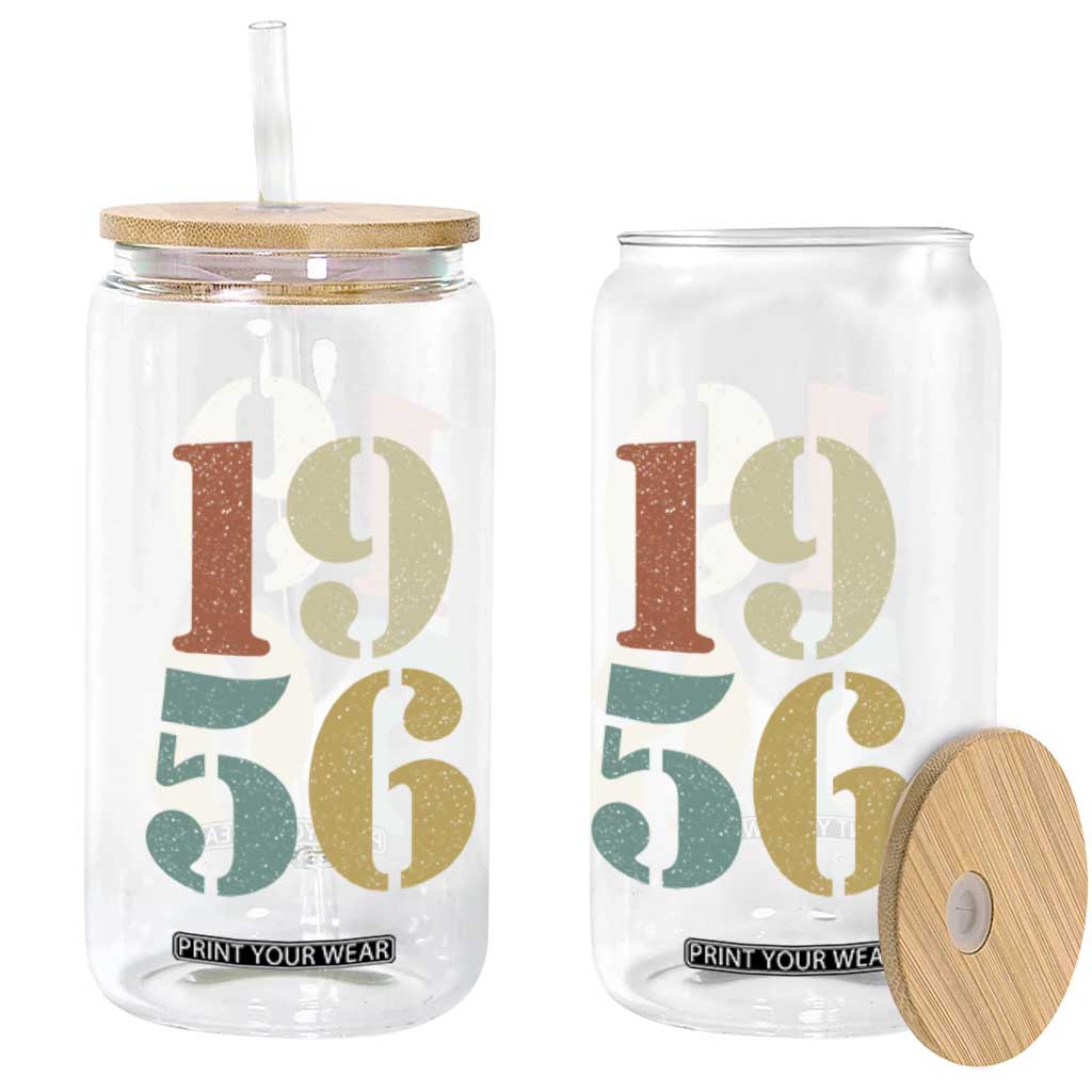 70th Birthday Glass Can Classic Retro 1956 70 Year Old Gifts TS10 Print Your Wear