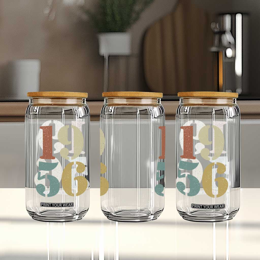70th Birthday Glass Can Classic Retro 1956 70 Year Old Gifts TS10 Print Your Wear