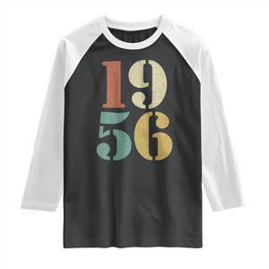 70th Birthday Raglan Shirt Classic Retro 1956 70 Year Old Gifts TS10 Black White Print Your Wear