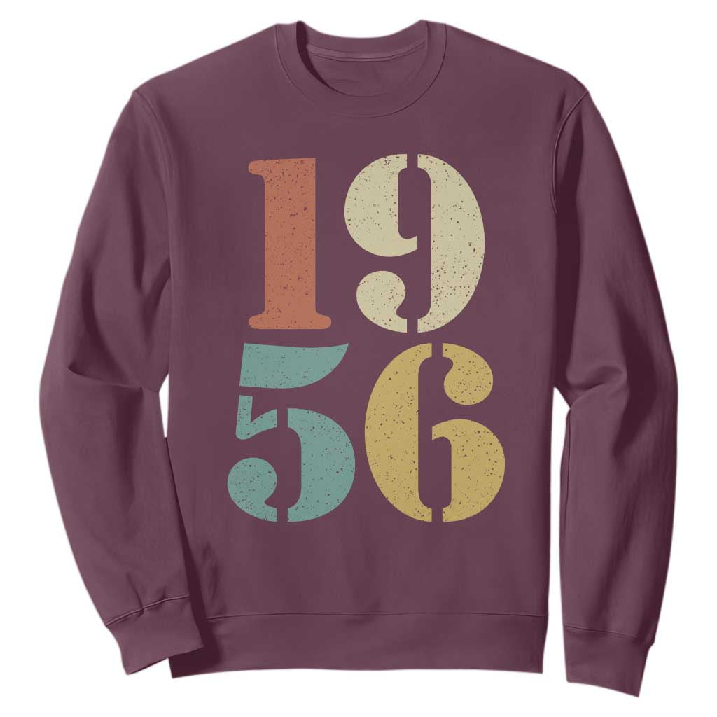 70th Birthday Sweatshirt Classic Retro 1956 70 Year Old Gifts TS10 Maroon Print Your Wear