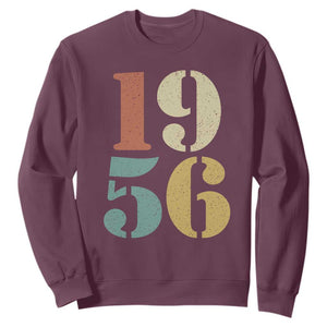 70th Birthday Sweatshirt Classic Retro 1956 70 Year Old Gifts TS10 Maroon Print Your Wear