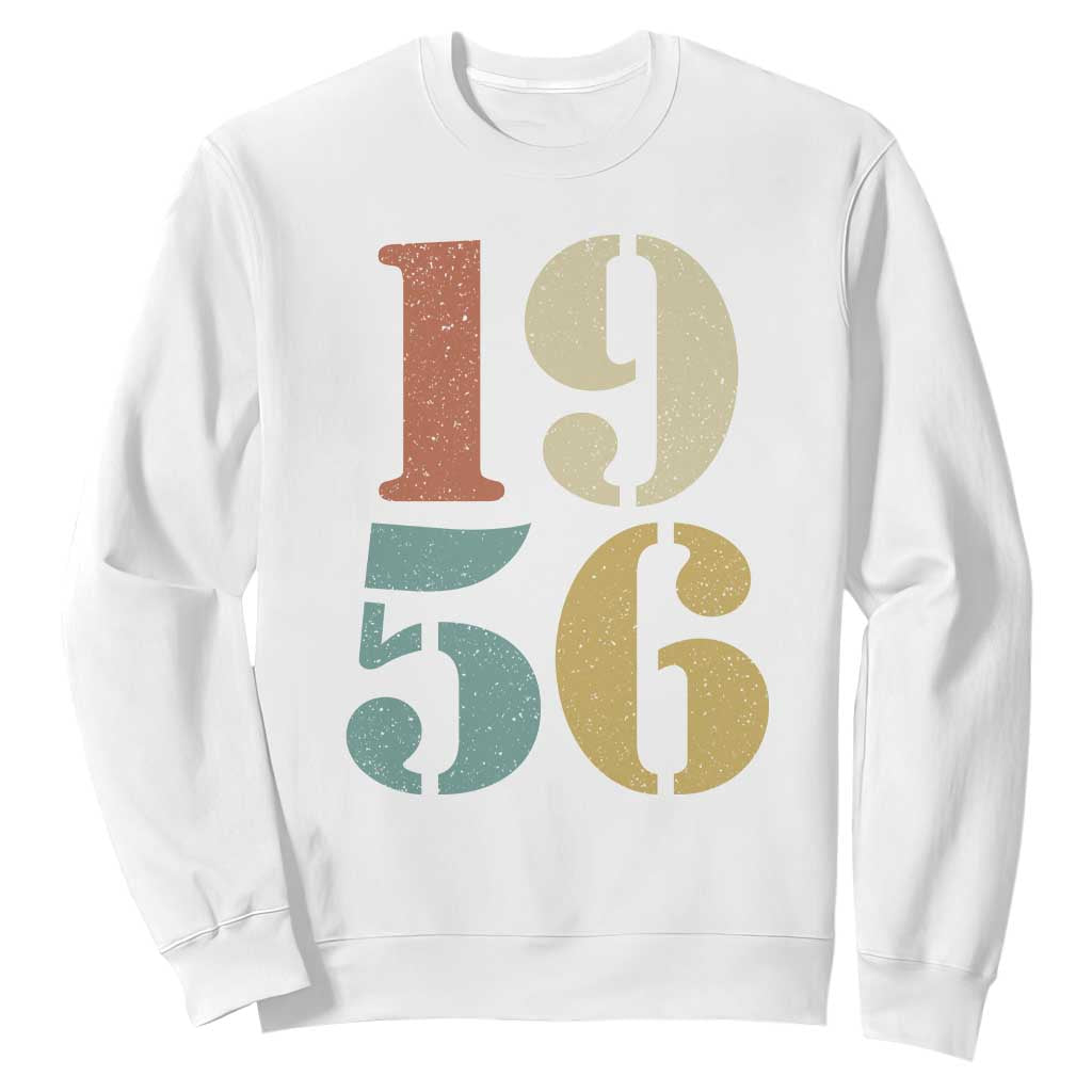 70th Birthday Sweatshirt Classic Retro 1956 70 Year Old Gifts TS10 White Print Your Wear