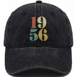 70th Birthday Washed Cotton Baseball Cap Classic Retro 1956 70 Year Old Gifts TS10 Print Your Wear