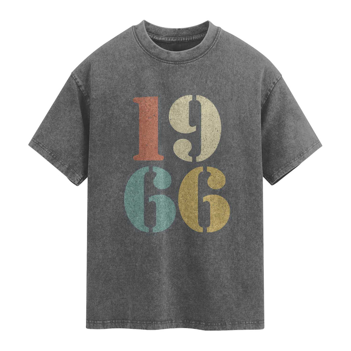 60th Birthday Washed Cotton T-Shirt Classic Retro 1966 60 Year Old Gifts