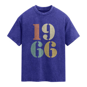 60th Birthday Washed Cotton T-Shirt Classic Retro 1966 60 Year Old Gifts