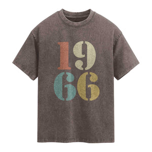 60th Birthday Washed Cotton T-Shirt Classic Retro 1966 60 Year Old Gifts