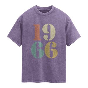 60th Birthday Washed Cotton T-Shirt Classic Retro 1966 60 Year Old Gifts