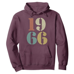 60th Birthday Hoodie Classic Retro 1966 60 Year Old Gifts TS10 Maroon Print Your Wear