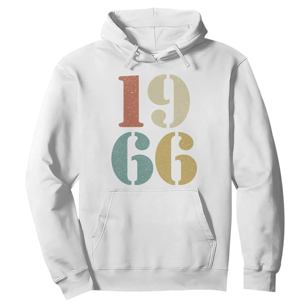 60th Birthday Hoodie Classic Retro 1966 60 Year Old Gifts TS10 White Print Your Wear