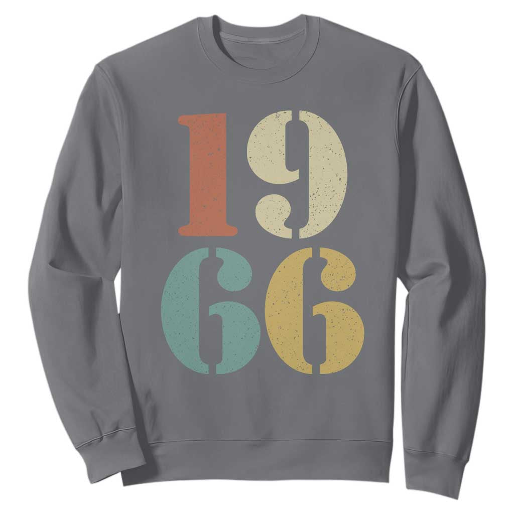 60th Birthday Sweatshirt Classic Retro 1966 60 Year Old Gifts TS10 Charcoal Print Your Wear