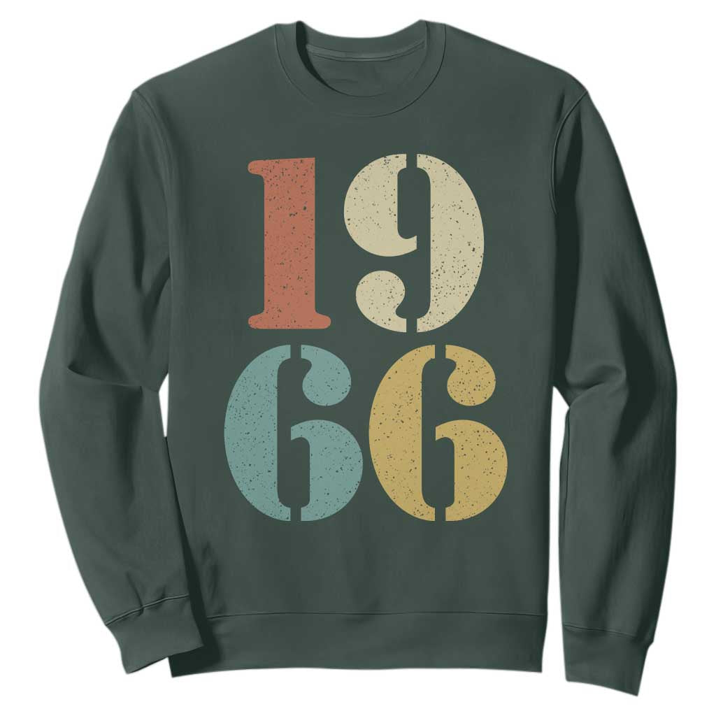 60th Birthday Sweatshirt Classic Retro 1966 60 Year Old Gifts TS10 Dark Forest Green Print Your Wear
