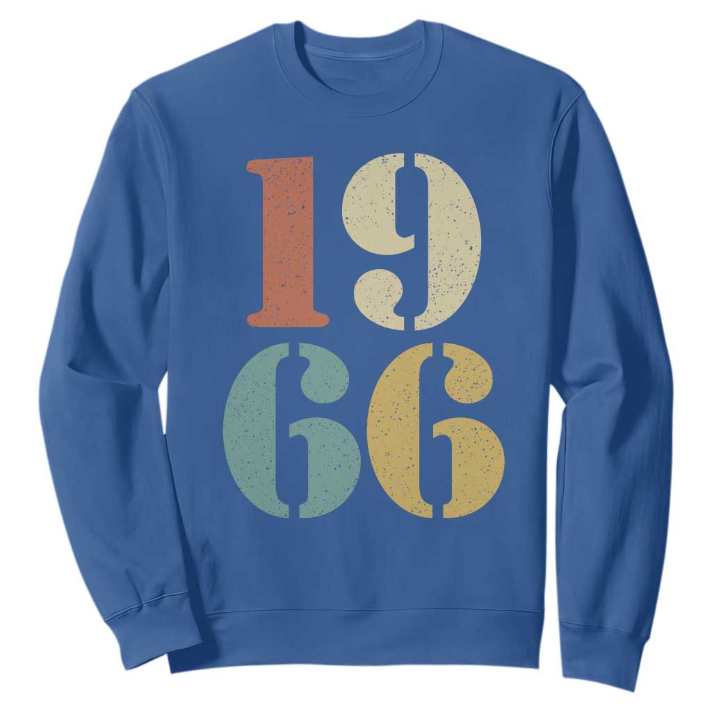 60th Birthday Sweatshirt Classic Retro 1966 60 Year Old Gifts TS10 Royal Blue Print Your Wear