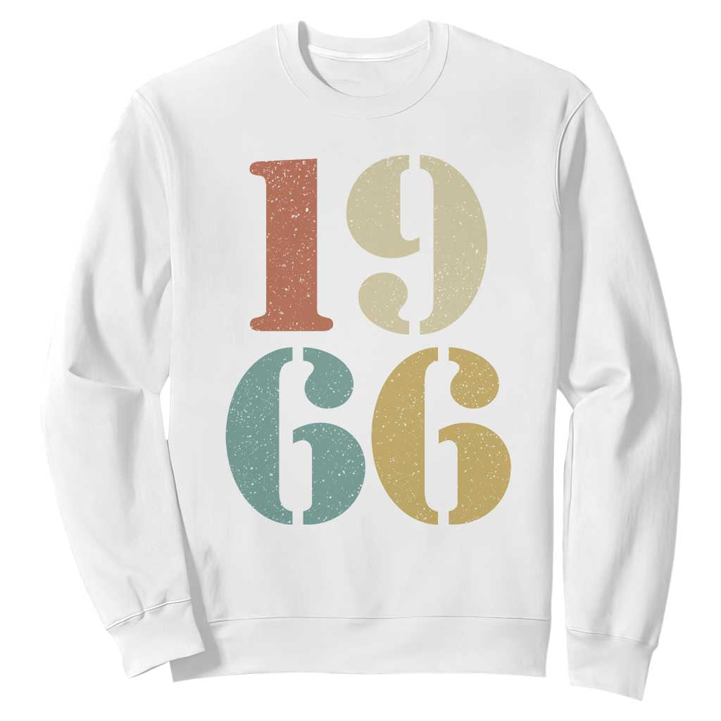 60th Birthday Sweatshirt Classic Retro 1966 60 Year Old Gifts TS10 White Print Your Wear