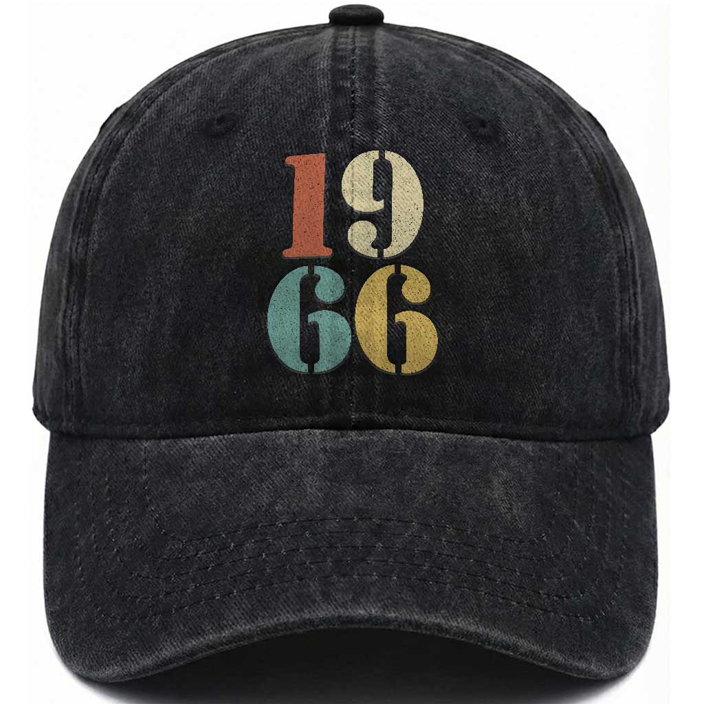 60th Birthday Washed Cotton Baseball Cap Classic Retro 1966 60 Year Old Gifts TS10 Print Your Wear