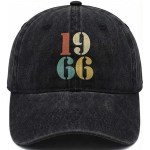 60th Birthday Washed Cotton Baseball Cap Classic Retro 1966 60 Year Old Gifts TS10 Print Your Wear
