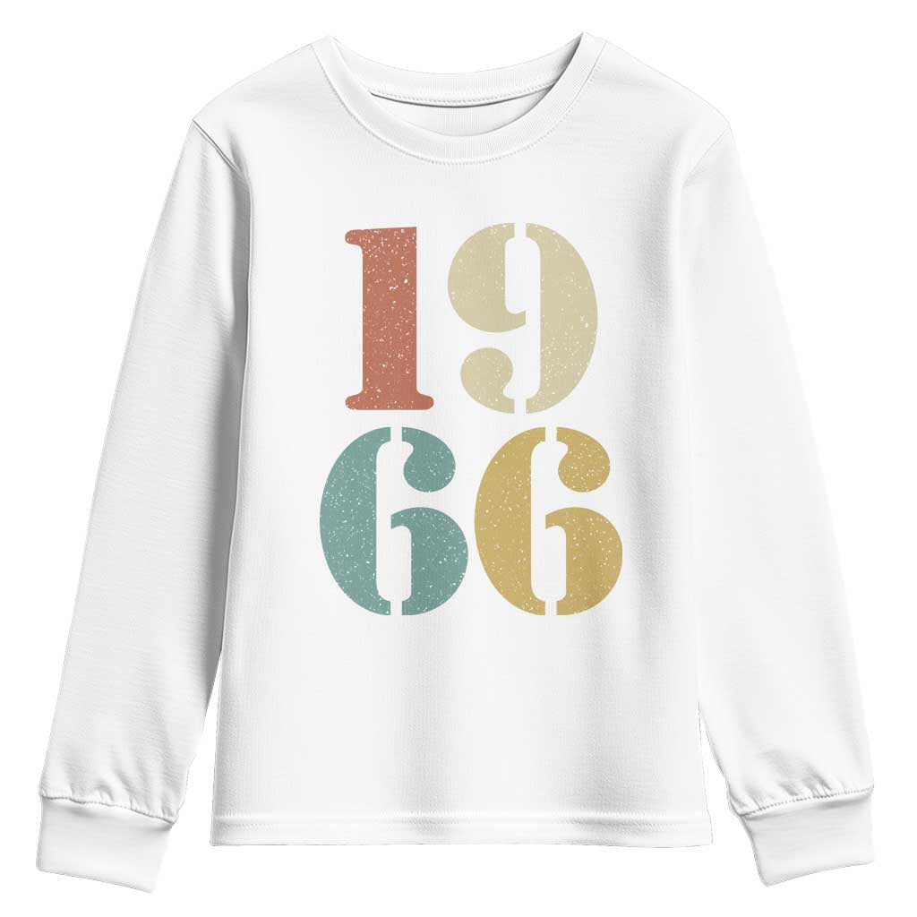 60th Birthday Youth Sweatshirt Classic Retro 1966 60 Year Old Gifts TS10 White Print Your Wear