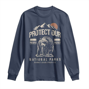 Protect Our National Parks Long Sleeve Shirt TS10 Navy Print Your Wear