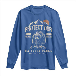 Protect Our National Parks Long Sleeve Shirt TS10 Royal Blue Print Your Wear