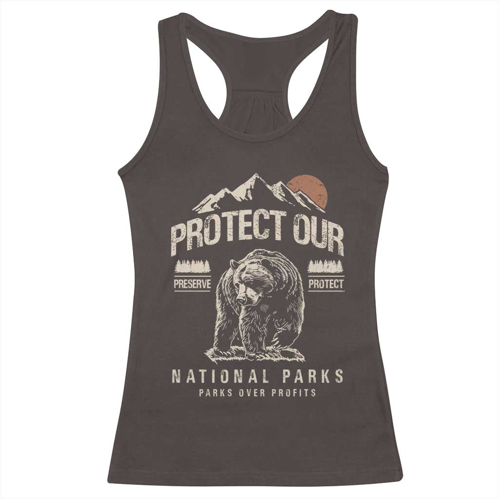 Protect Our National Parks Racerback Tank Top TS10 Dark Chocolate Print Your Wear