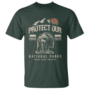 Protect Our National Parks T Shirt TS10 Dark Forest Green Print Your Wear