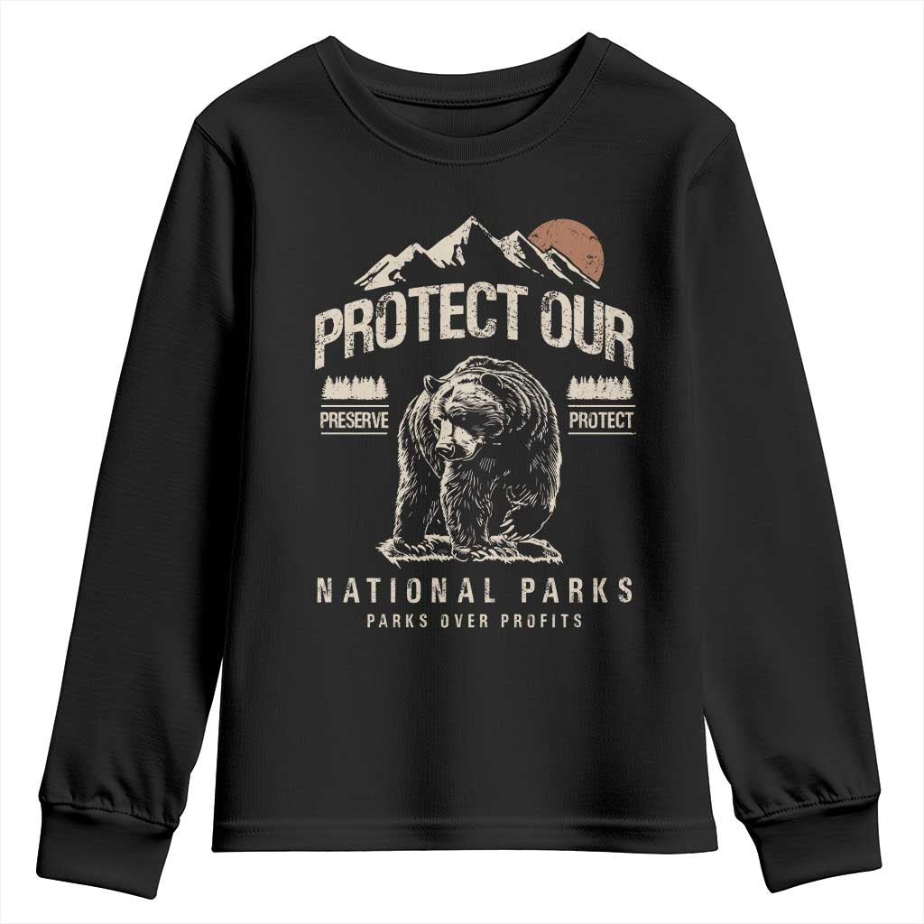 Protect Our National Parks Youth Sweatshirt TS10 Black Print Your Wear