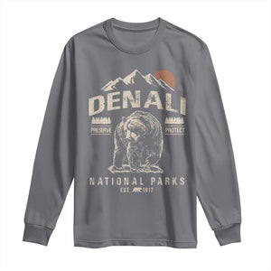 Denali National Park Long Sleeve Shirt Alaska Mountain Mountain Camping Hiking Mountaineering TS10 Charcoal Print Your Wear