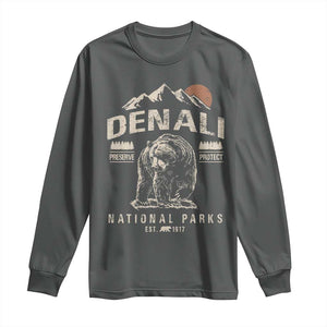 Denali National Park Long Sleeve Shirt Alaska Mountain Mountain Camping Hiking Mountaineering TS10 Dark Heather Print Your Wear