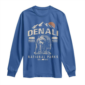 Denali National Park Long Sleeve Shirt Alaska Mountain Mountain Camping Hiking Mountaineering TS10 Royal Blue Print Your Wear