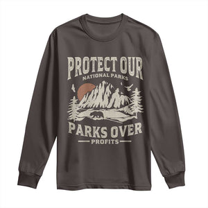 Protect Our National Parks Long Sleeve Shirt Camping Hiking TS10 Dark Chocolate Print Your Wear