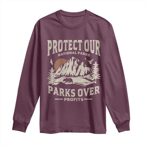 Protect Our National Parks Long Sleeve Shirt Camping Hiking TS10 Maroon Print Your Wear