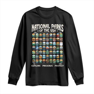 Protect Our National Parks Long Sleeve Shirt 63 Parks Over Profits Camping Hiking Sunrise Pine Tree TS10 Black Print Your Wear