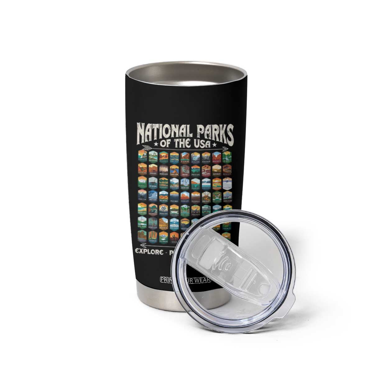 Protect Our National Parks Tumbler Cup 63 Parks Over Profits Camping Hiking Sunrise Pine Tree TS10 Print Your Wear