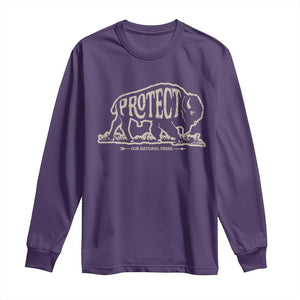 Protect Our National Parks Long Sleeve Shirt Bison Buffalo Vintage TS10 Purple Print Your Wear