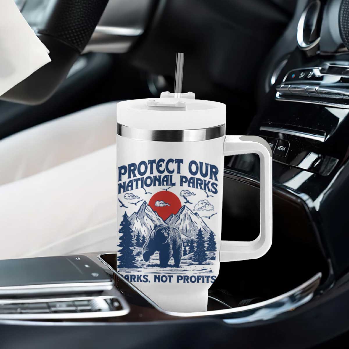 Protect Our National Parks Tumbler With Handle Parks Not Profits Wildlife Forestcore TS10 Print Your Wear